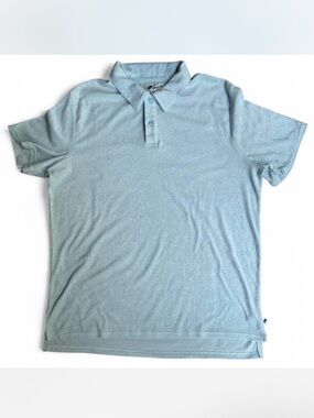 Men's Light Blue Polo Terry Cloth Shirt - Classic Short Sleeve